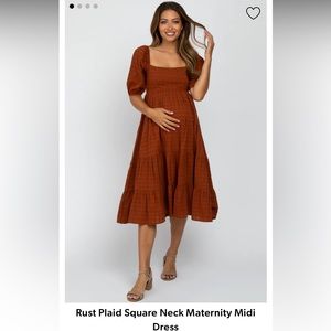 Rust maternity midi dress size M